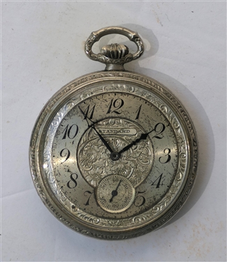 New York Standard Watch Co. Pocketwatch in Silveroid Keystone Watch Case - Watch Number 1021225 - Case Measures 1 5/8" across - Watch is Running
