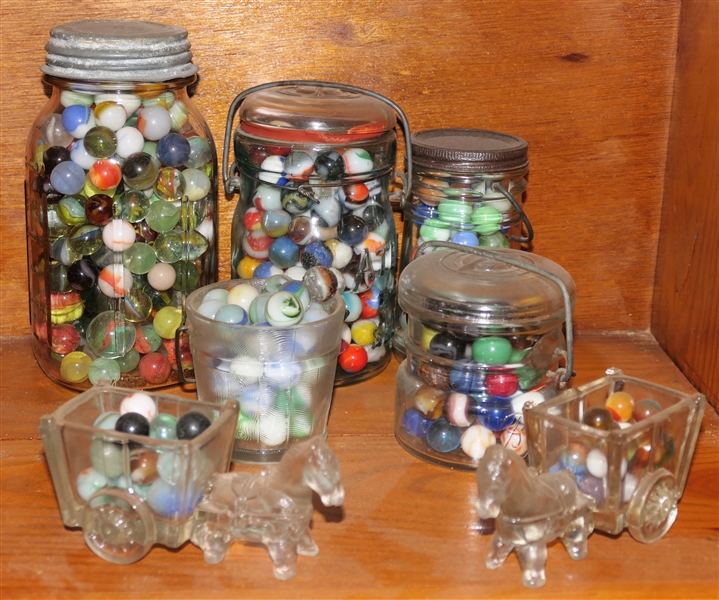 Jars and Candy Containers of Antique Marbles 
