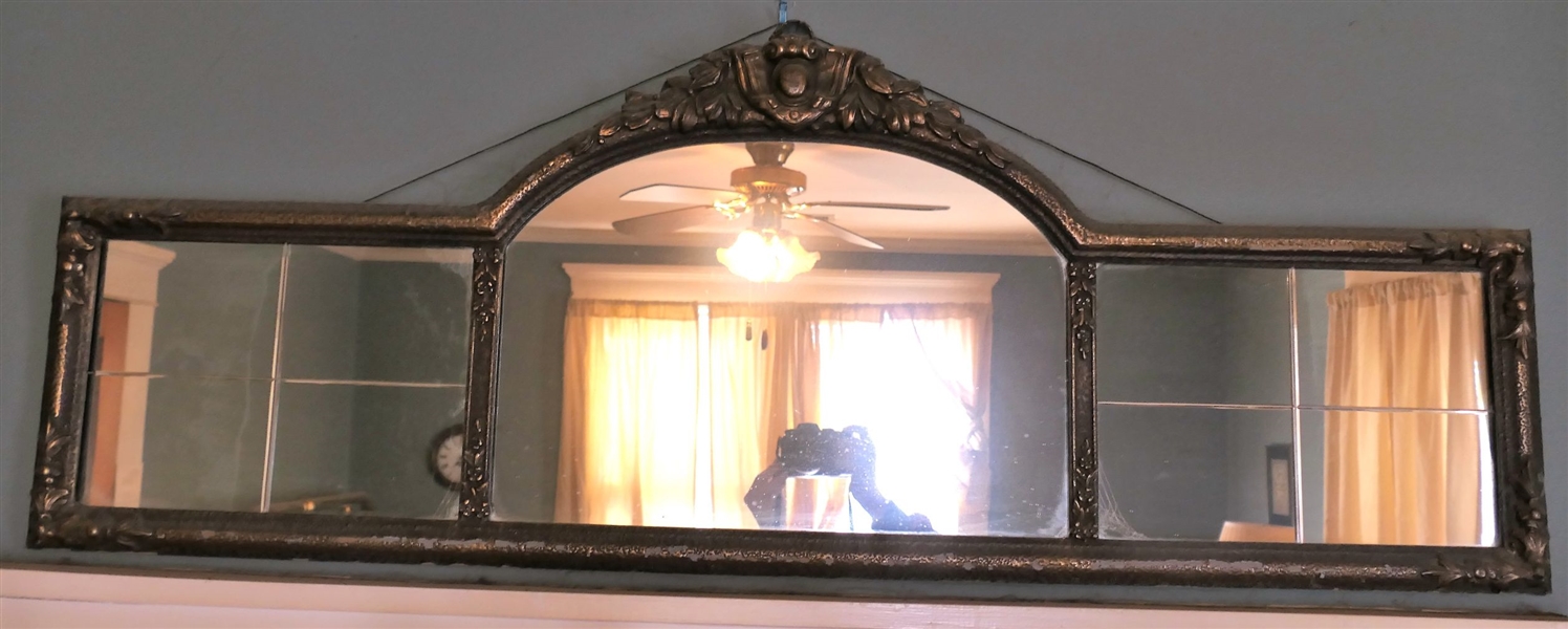 3 Section Gold Gilt Mirror - Measures 19" by 51 1/2"