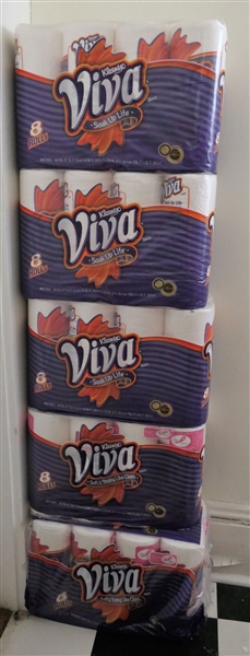 5 Packs of 8 Rolls of Viva Paper Towels - 40 Rolls 