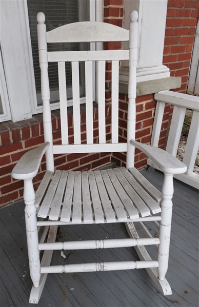 White Painted Wooden Porch Rocker 