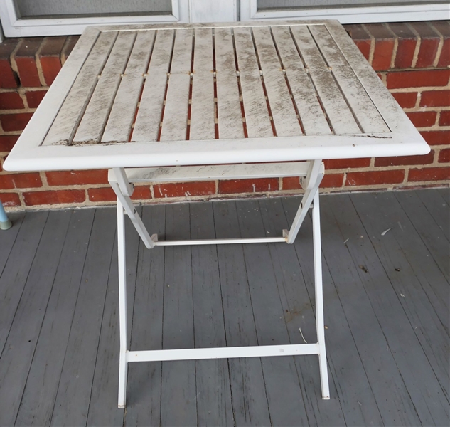 Aluminum Folding Patio Table - Measures 26" Tall 25" by 25"