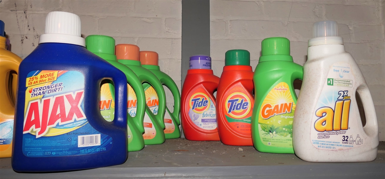 8 Brand New Bottles of Tide, Gain, All, and Ajax