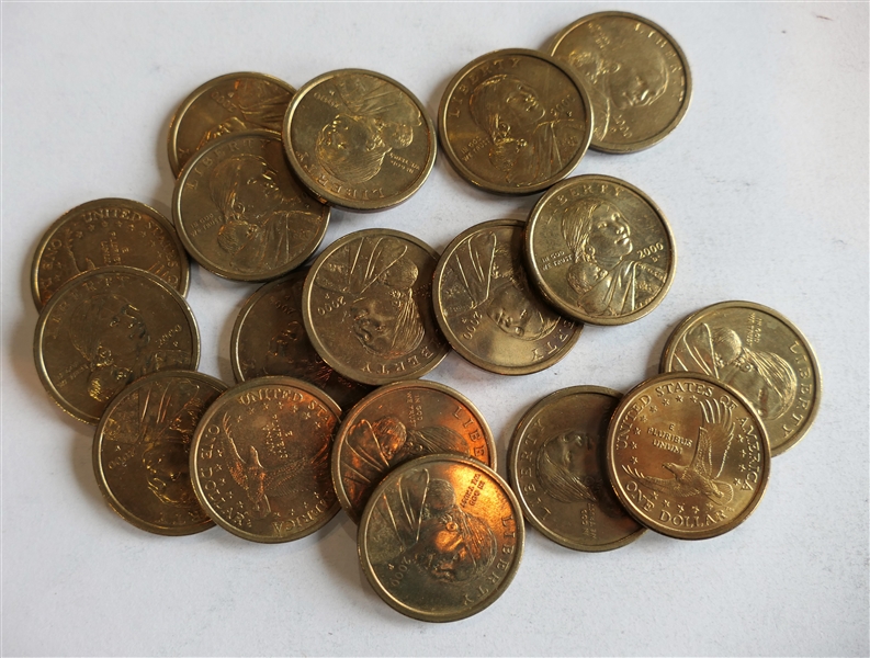 18 - $1 Dollar - Sacagawea Coins - Coins Are Directly From the Estate and Have Not Been Searched or Sorted