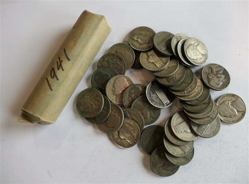 2 Rolls of 1940s Nickels - 38 in Container - Coins Are Directly From the Estate and Have Not Been Searched or Sorted