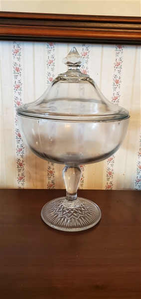 Clear Glass Compote With Lid