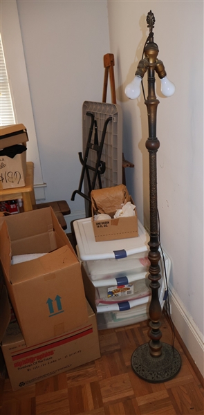 Floor Lamp - Lots of Boxes That Have Not Been Unpacked