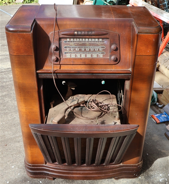 Philco Floor Model Radio with Record Player Inside