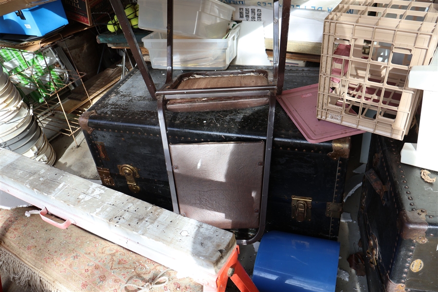 Steamer Trunk, Chairs 