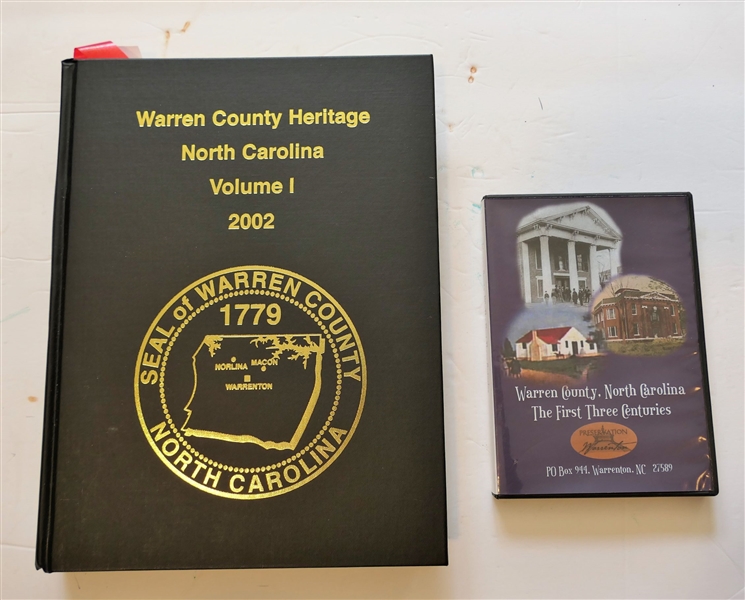 Warren County Heritage - North Carolina Volume I - 2002 Hard Cover Book with Gold Lettering - and "Warren County, North Carolina The First Three Centuries" DVD 