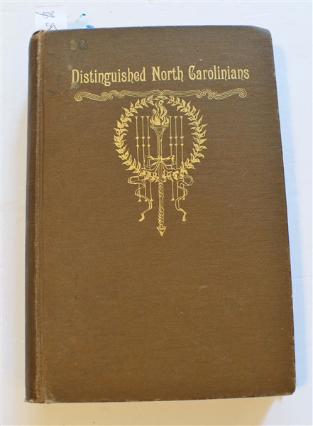 Lives of Distinguished North Carolinians with Illustrations and Speeches Collected and Compiled by W.J. Peele - Raleigh 1898 - Hardcover Book with Gold Lettering