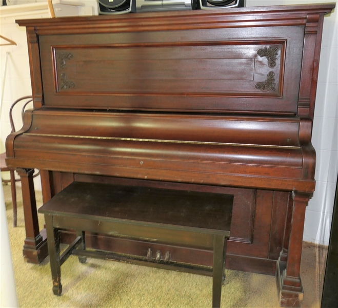 Shaw Piano Company Baltimore - Upright Paino - With Bench - Piano at Ground Level - No Steps Required - 