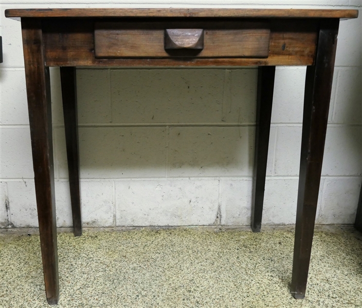 Poplar Tapered Leg Table with 1 Drawer - Table Measures 30" tall 30" by 18"