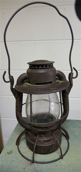 RF&PRR - Railroad Lantern - Clear Globe - Burner is Rusted  - Lantern Made by Deitz