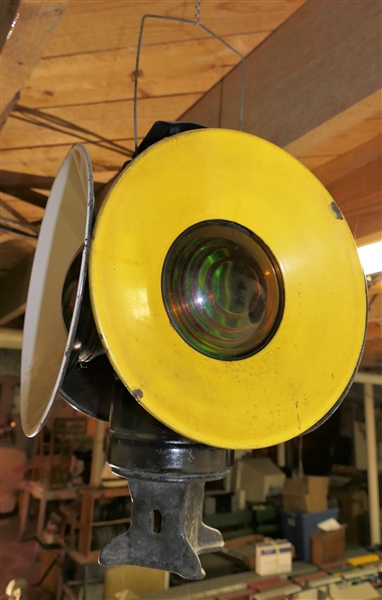 Railroad 4 Way Signal Lantern - Red and Green Lenses - Number 1264 On Iron Bottom - Measures Approx. 15" Long