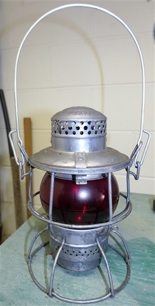 C&O Railroad Lantern by Adlake - Red Globe - Working Condition 