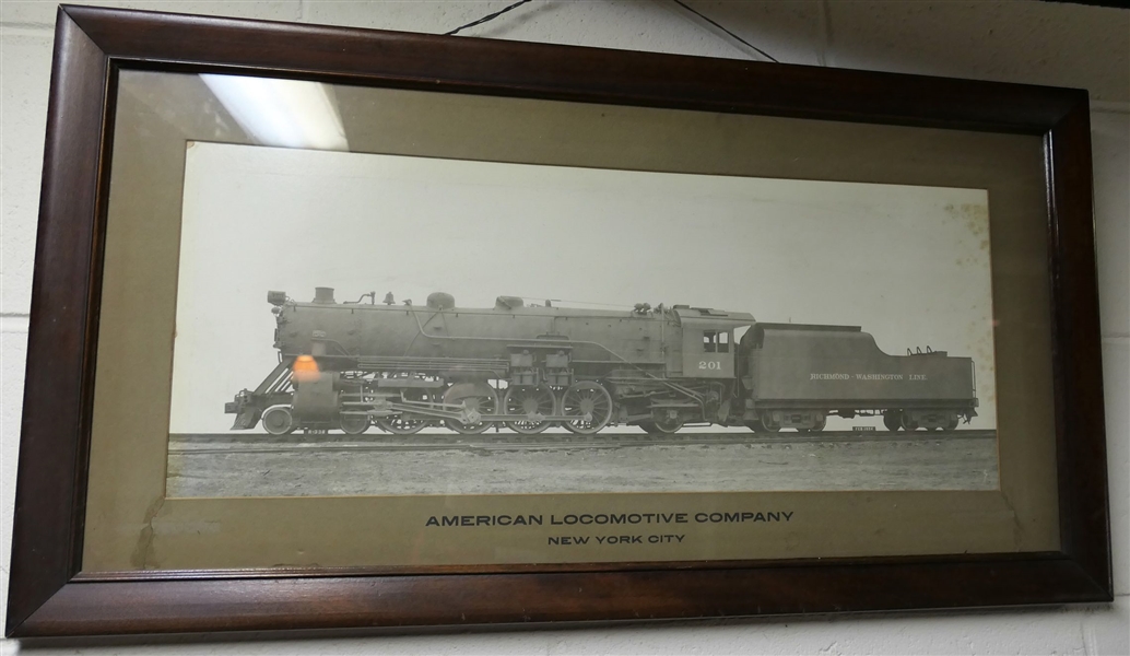 American Locomotive Company Richmond - Washington Line  -New York City - Framed and Matted Photograph - Frame Measures 15 1/2" by 29 1/2" - 