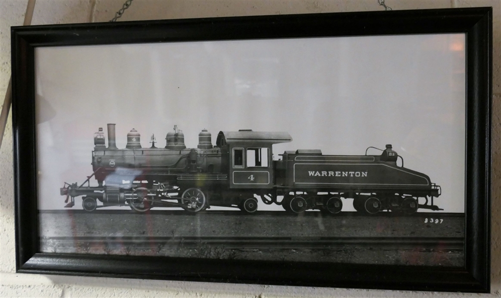 Warrenton Railroad Engine Photo - Number 3397 - Framed - Frame Measures 10" by 18" 