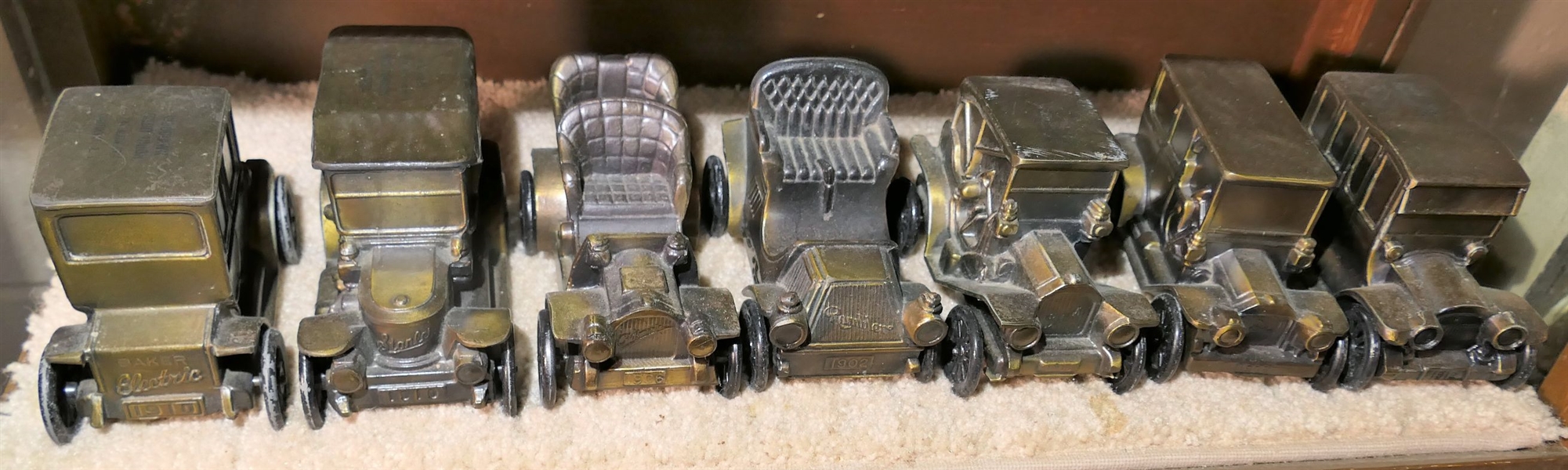 7 Metal Car Banks - Some Advertising - including Southeaster State Bank, Lockwood National Bank, and Woodlawn Credit Union  - Banks Made by Banthrico