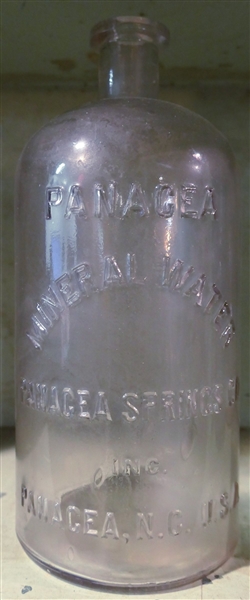 Pancea Mineral Water Bottle - Pancea Mineral Springs Co - Pancea, North Carolina - USA - Bottle Measures 11" tall 