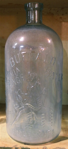 Buffalo Lithia Springs Half Gallon Water Bottle - Natures Materia Medica - Bottle Measures 10 1/2" tall - Some Discoloration inside
