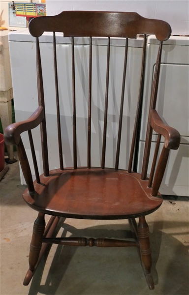 Nice Nichols and Stone Maple Rocker - Measures 40 1/2" tall 24 1/2" by 19 1/2" Seat