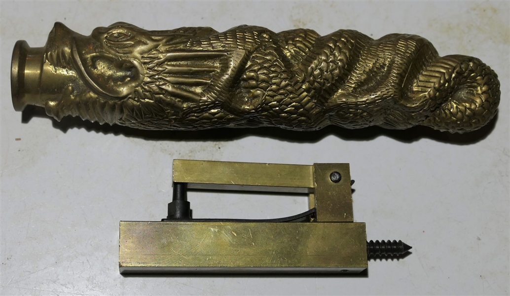 Replica Asian Hand Cannon and Brass Booby Trap Weapon - Asian Cannon Measures 6 1/2" Long 