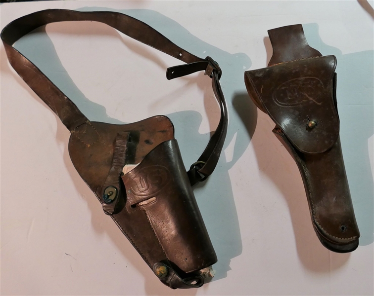 WWII US Holster and US Shoulder Holster - Both Leather