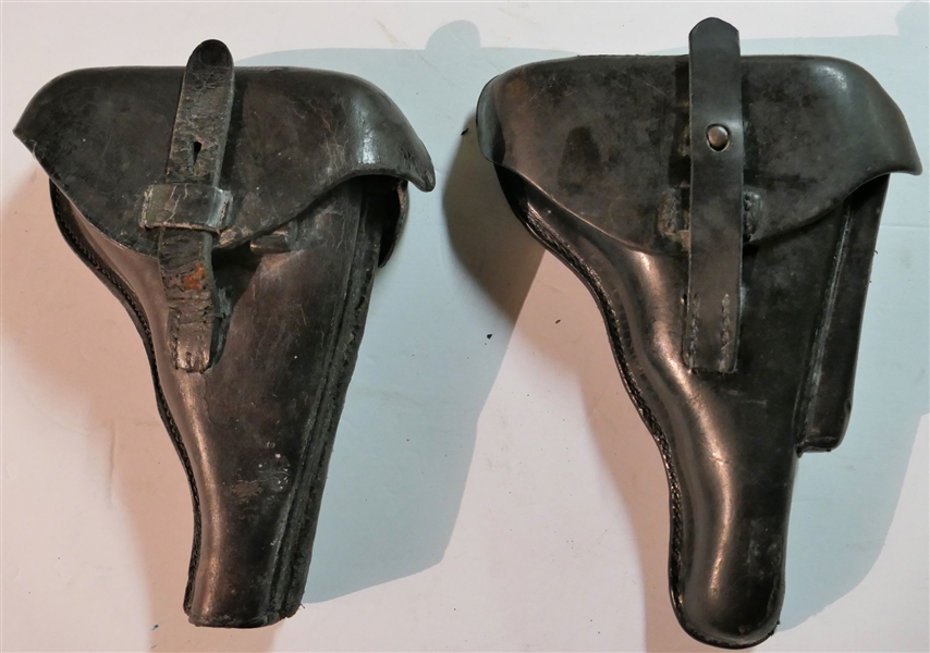 2 WWI German Luger Leather Holsters - 1 is Black Other is Brown