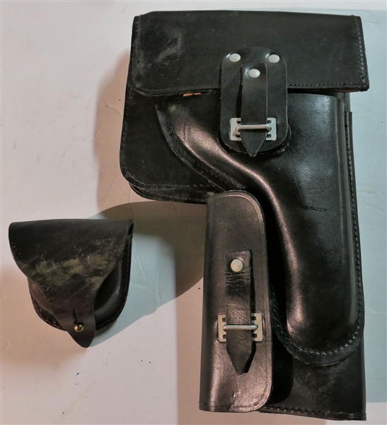 East German Flare Gun Holster with German Pouch - Both Leather