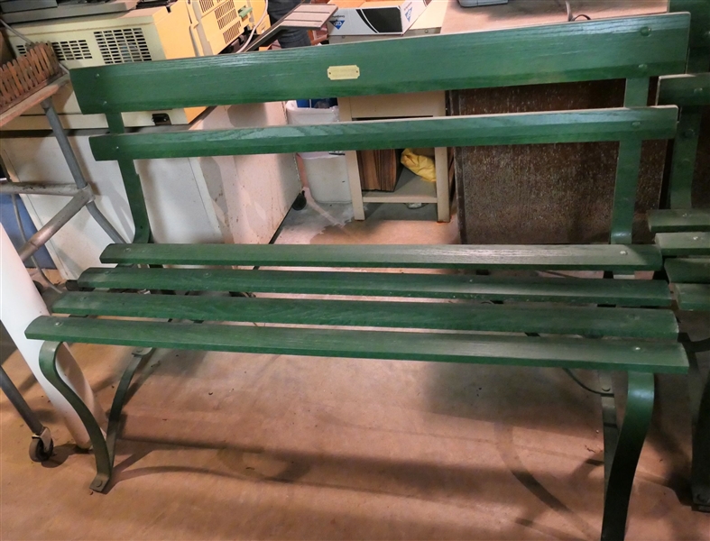 Boyce Drug Store - Warrenton, NC - Wood and Metal Bench -With Brass Tag - Bench Measures 32" tall 48" Long