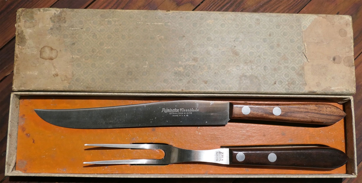 Remington Kleanblade Carving Set - Knife and Meat Fork in Original Box 
