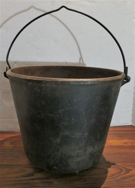 Heavy Cast Iron Footed Pot/Bucket - Measures 8 1/2" tall 10" Across