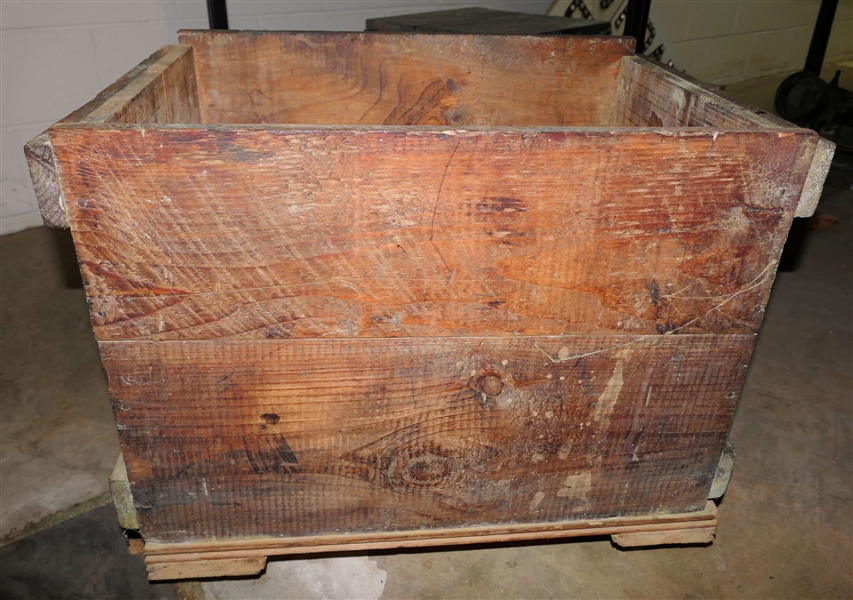 Wood Crate on Rolling Cart - Measuring 20" tall 24" by 16 1/2"