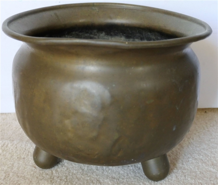 Brass 3 Footed Planter / Pot - Measures 7 1/2" tall 10" Across