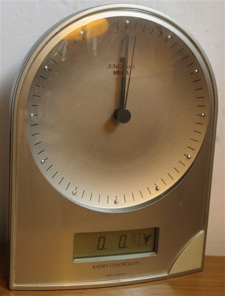 Junghans Mega German - Radio Controlled Clock - 308/0100.00 - Measures 8" tall 