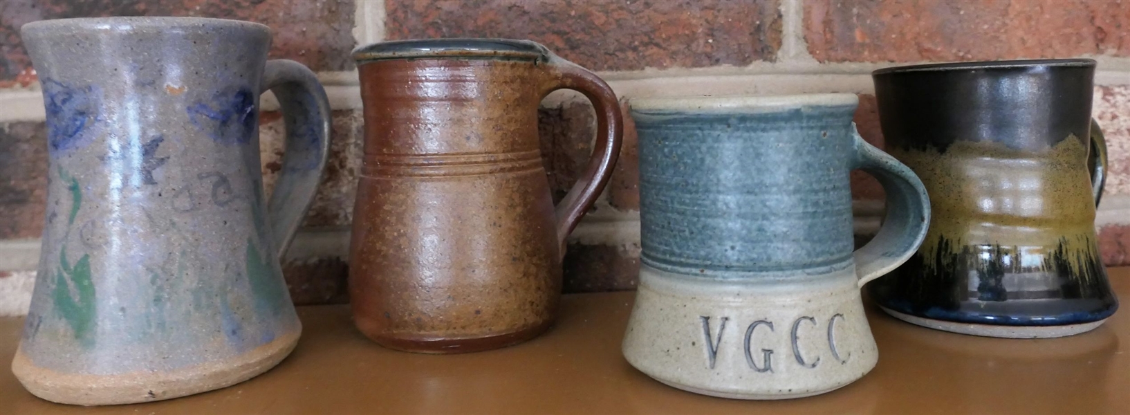 4 Art Pottery Mugs - 1 VGCC, 1 Tucker, and Other Signed Drena 1987