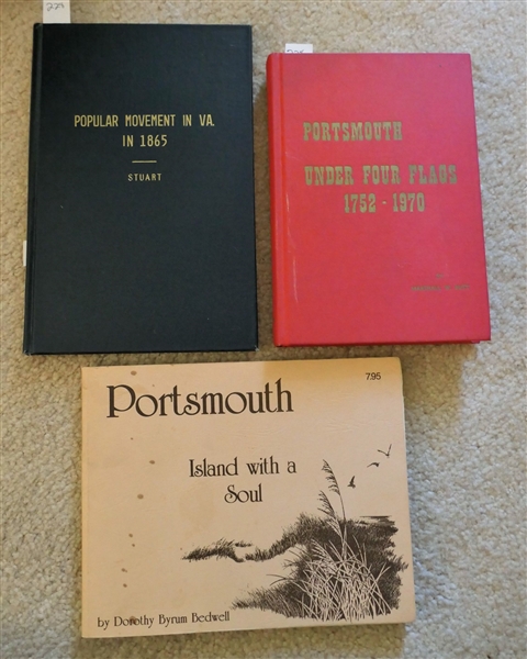 Portsmouth Under Four Flags 1752-1970 by Marshall Butt Published by the Portsmouth Historical Association? 1971, Hardcover, "Portsmouth Island With A Soul" by Dorothy Byrum Bedwell - Paperbound,...