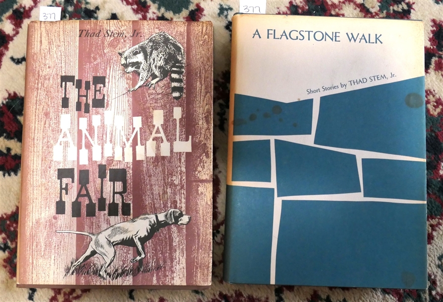 The Animal Fair - 1960 Author Signed First Edition and "A Flagstone Walk" 1968 Author Signed and Inscribed First Edition - Both Hardcover Books with Dust Jackets by Thad Stem, Jr. - North...