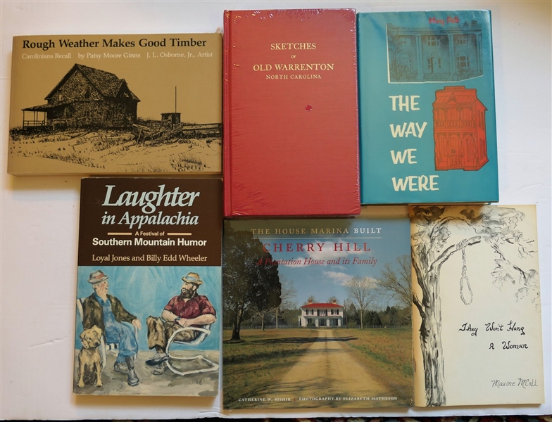 Lot of Books including "Rough Weather Makes Good Timber" "Sketches of Old Warrenton" (In Plastic Wrapping), "The Way We Were" "Laughter in Appalachia" "The House Marina Built - Cherry Hill" and...