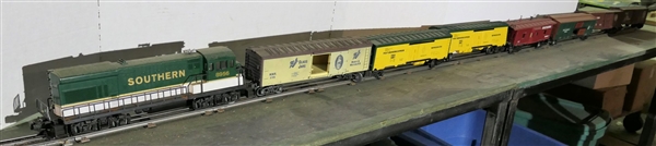 8 Lionel Train Pieces - Southern 8956 Engine, Ball Glass Jars Car 5705,2 - Fruit Growers Express 9887, Southern X6431, Southern 7304, Southern 9451, and ACL 9471 (Only Cars Listed -Nothing Else in...
