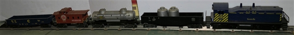 5 Lionel Train Pieces - Santa Fe 633 Engine, NYC 6462 Car, Sunoco Tanker Car, Seaboard 6257 Car and B&O 6208 Car (Only Cars Listed -Nothing Else in Photos)