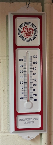 Modern - Atlantic Coast Line Thermometer "Serving the South" - Metal - Measures 13" Long