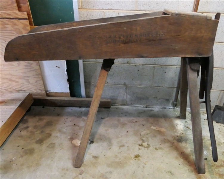 Antique S.R. White & Sons Norfolk, VA - Corn Cutter - Stenciled On Front Measures 36" tall 44" by 13" 