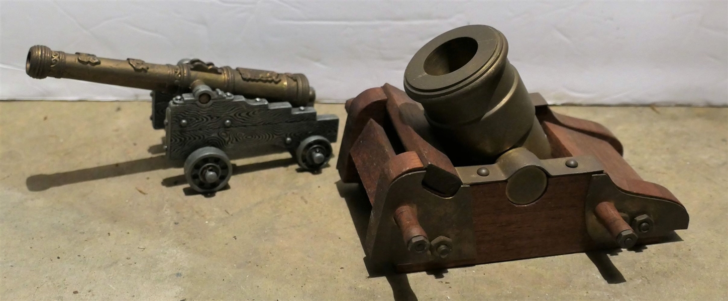 Replica of Tiger Cannon and Brass Miniature Cannon - Tiger Measures 6" Long