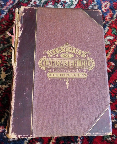 "History of Lancaster Pennsylvania" With Illustrations - 1883 - Leather Bound Hardcover Book - Cover Is Off Back 