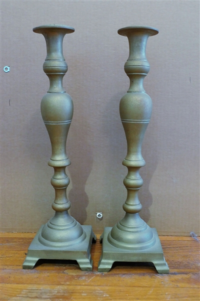 Pair of 17 1/2" Brass Candle Sticks 