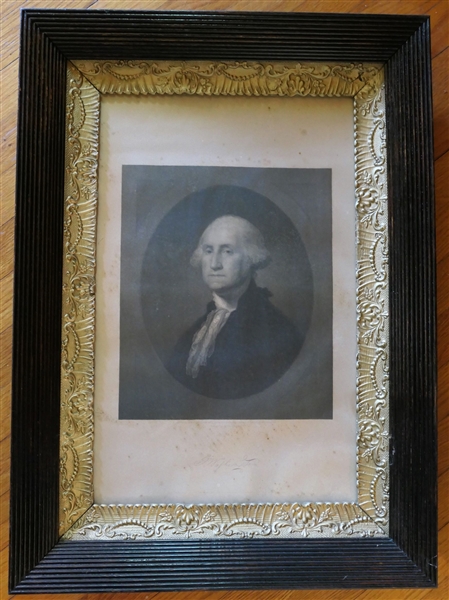 Portrait of George Washington in Nice Gold Gilt and Wood Frame - Frame Measures 29" by 21"