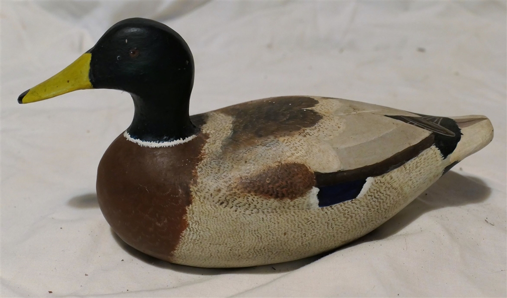 Hand Painted Lead Duck - Very Detailed - Very Heavy - Measures 4 1/2" tall 9" Nose to Tail 