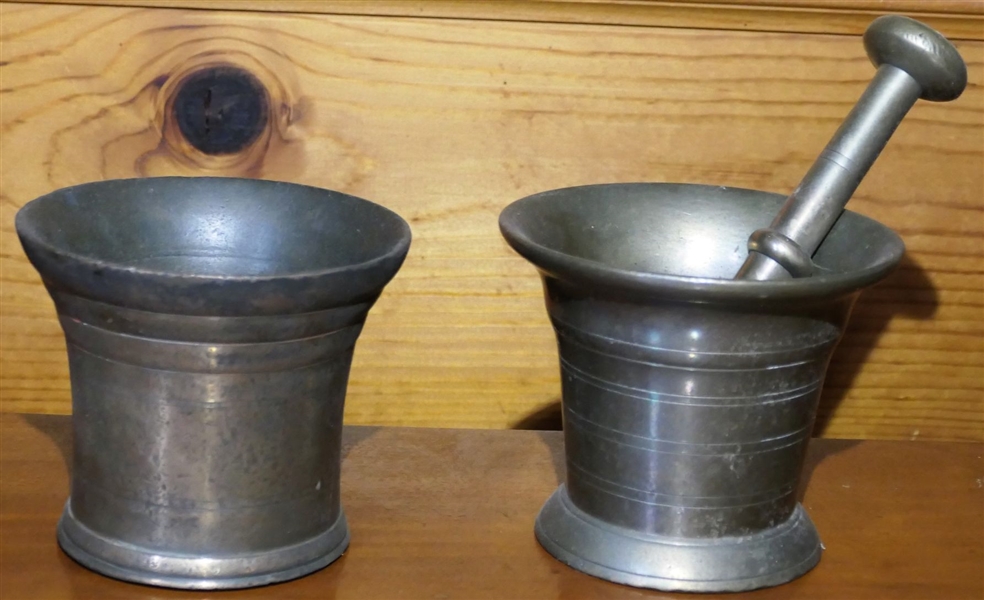 Brass Mortar and Pestle and Brass Mortar 